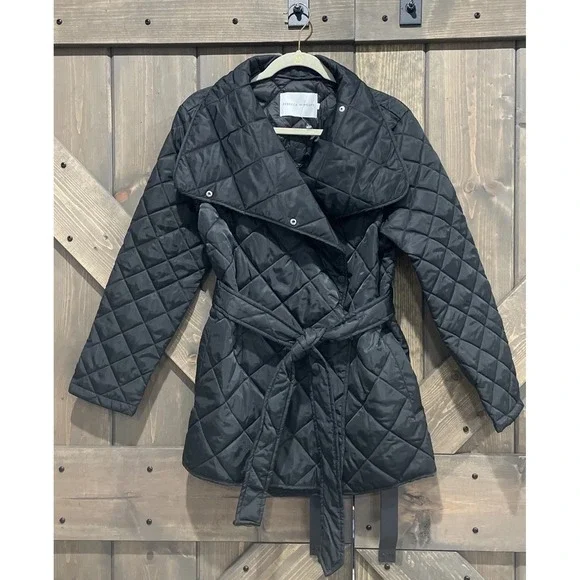 NWT Rebecca Minkoff Diamond Quilted Jacket Wrap Collar Women's M MSRP $268